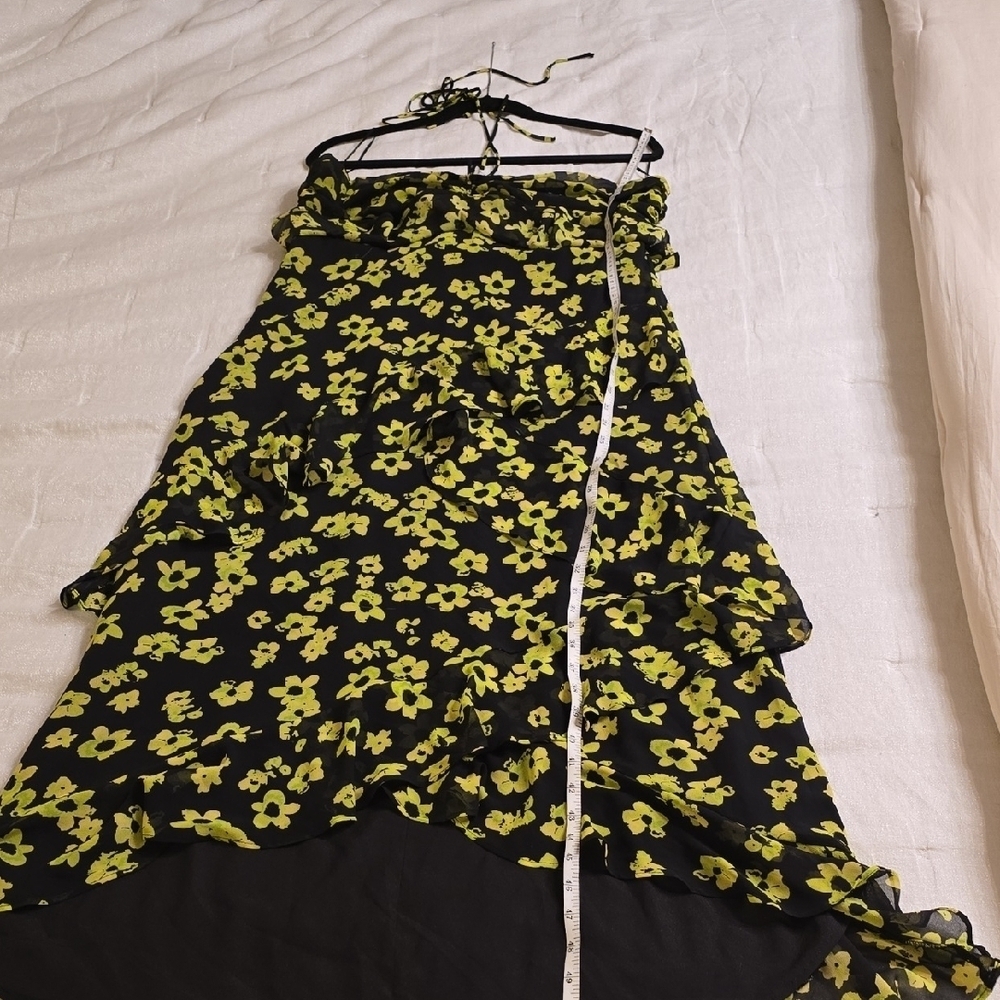 WAYF Strapless Dress with Green Floral Pattern XL - Picture 11 of 16